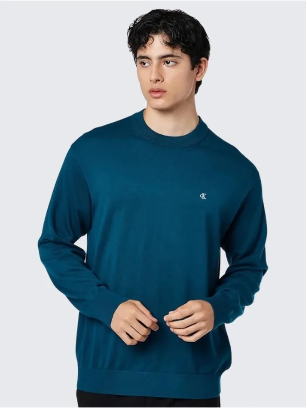 Calvin Klein Men's Teal Crewneck Sweater